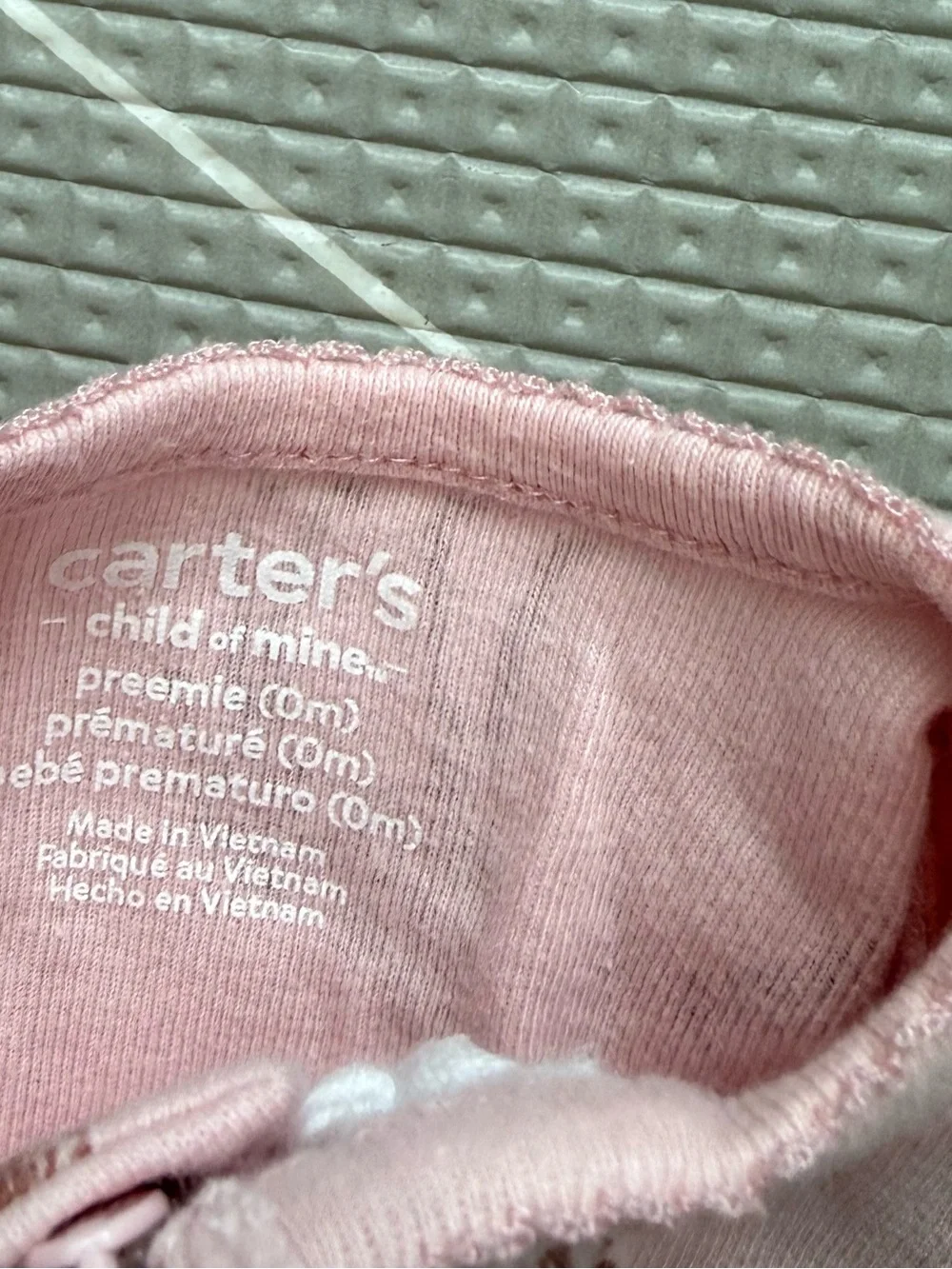 Carters|Baby girl Pink Giraffe-Print One-Piece Footed Pajamas-Footies•Preemie